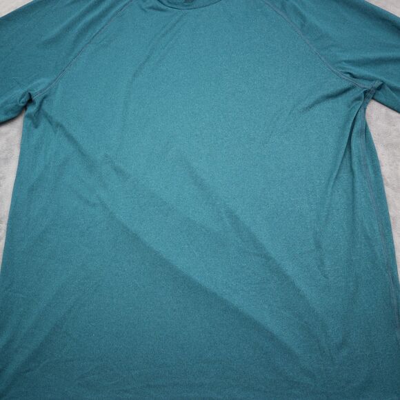Champion Shirt Mens L Green Long Sleeve Crew Neck Polyester Logo Casual T Shirt - Picture 9 of 16